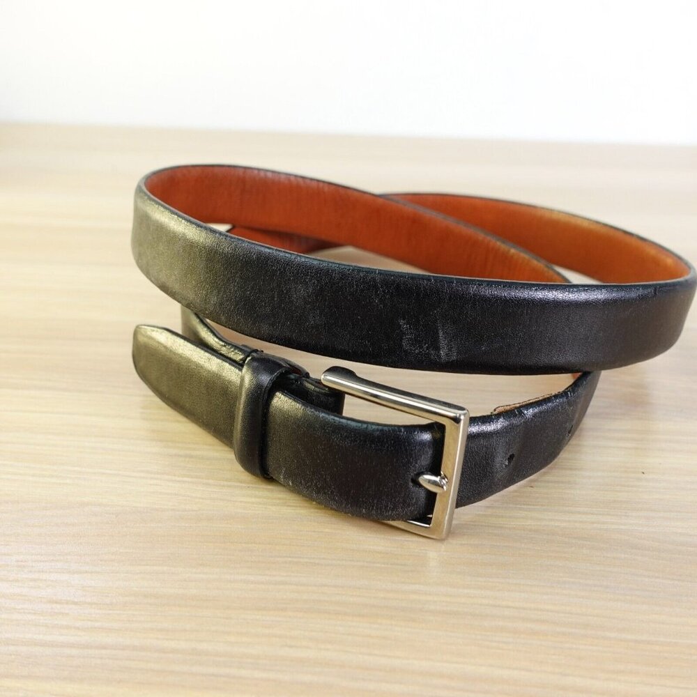Structure Belt Mens 38 Black Leather‎ Classic Basic Casual Work Dress Genuine